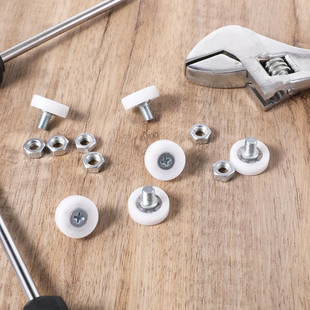 6Pcs Drawer Rollers, 19mm White Plastic Wheels Replacement