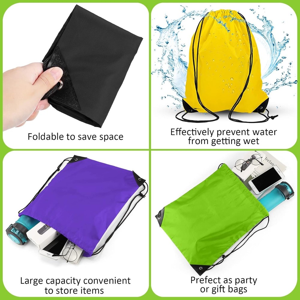 Shappy 60 Pieces Drawstring Bags Backpack Bulk 30 Multiple Colors