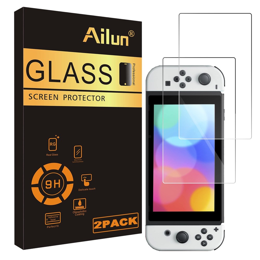 Nintendo Switch OLED 2021 Screen Protector 2 Pack 7 Inch Cristal Templado