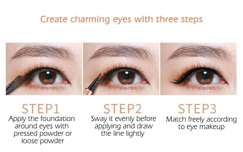 2 pack 4D Starry Sky Eyeliner Waterproof Liquid Black Long Lasting Quick Drying