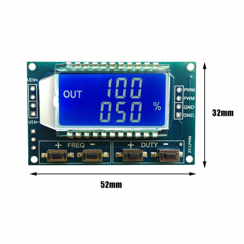 Signal Generator PWM Pulse Frequency Duty Cycle Adjustable Module LCD Display