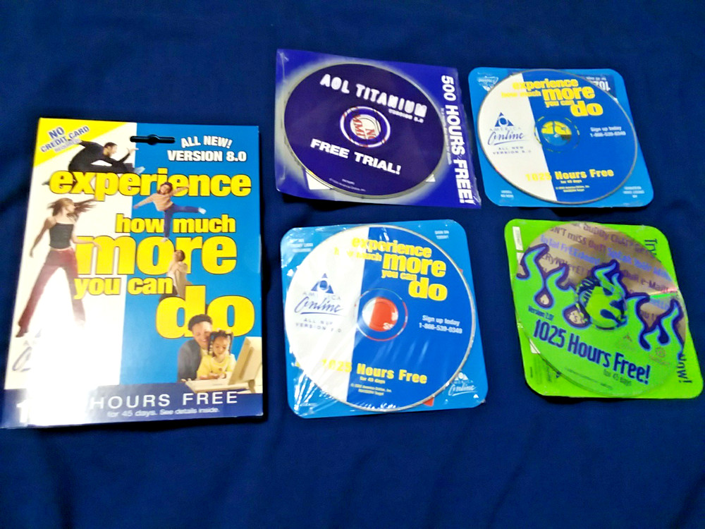 5 AOL America Online NEW Disk Lot Install Discs Software CD/Diskette