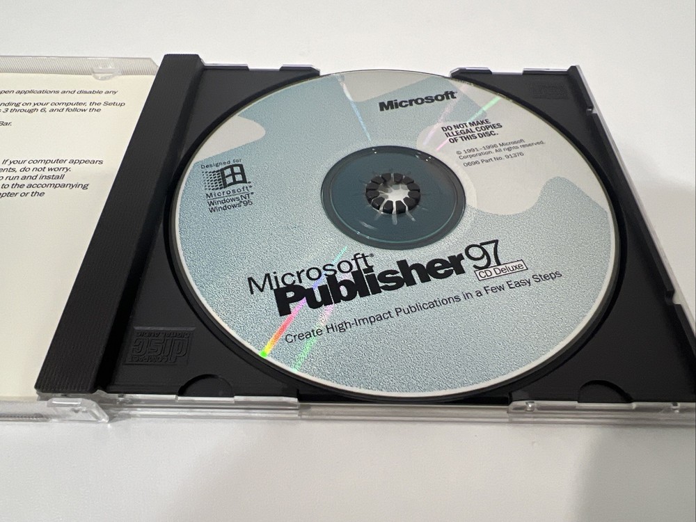 Microsoft Publisher 97 PC Software CD Deluxe Version with CD Key