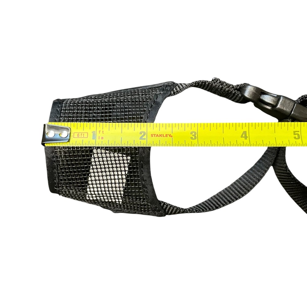 Small Dog Muzzle Size 3 Black Mesh Adjustable Nylon Strap Custom Fit Breathable