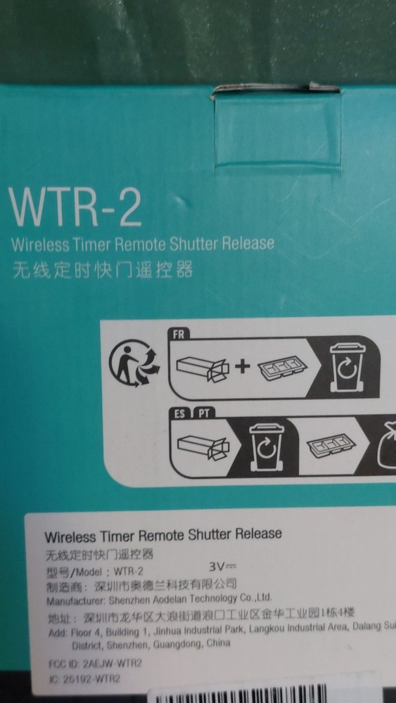AODELAN WTR-2 Wireless Camera Shutter Release Timer Remote Control