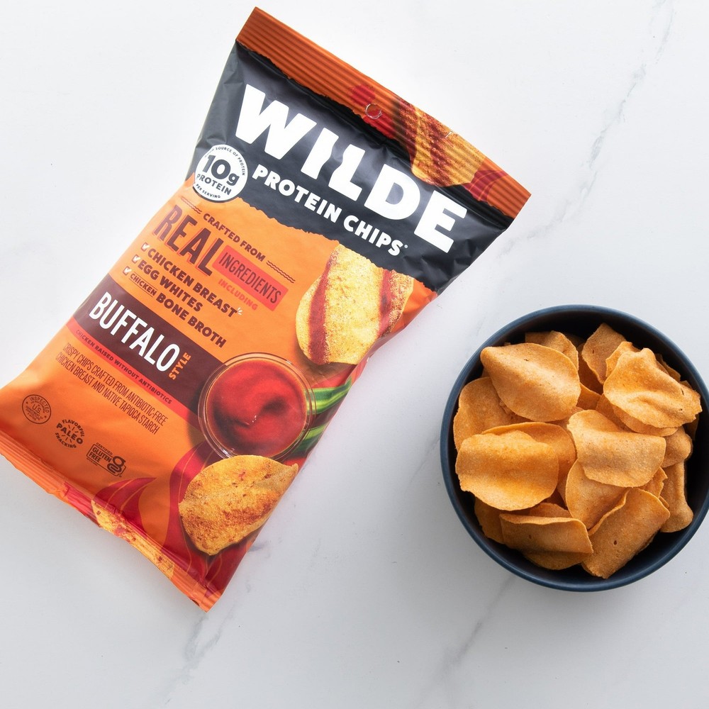 Wilde Protein Chips Buffalo Style Chicken Thin and Crispy 1.34oz (6 Pack)