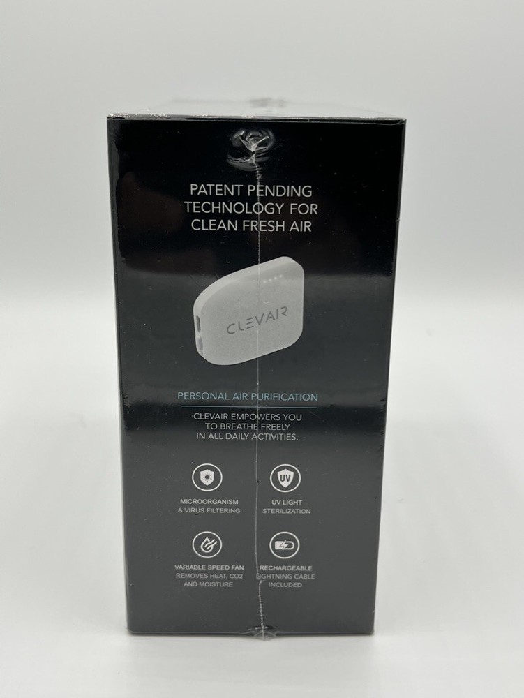 New CLEVAIR Purifier w/3 Interchangeable Masks, UV-C Light Sterilization Tech