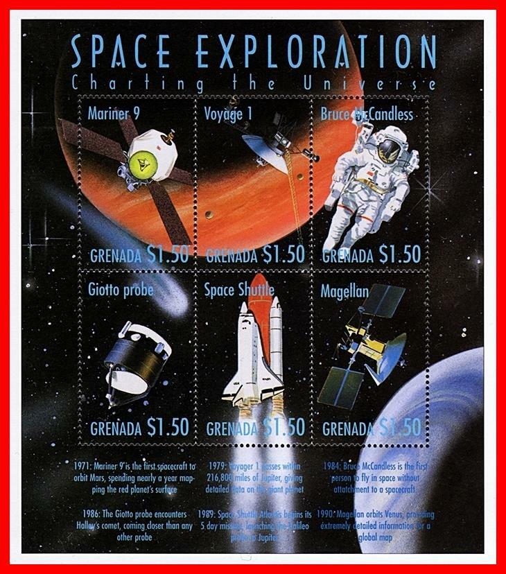 GRENADA 1999 SPACE EXPLORATION M/S SHUTTLE, ASTRONOMY MNH ** (B1)