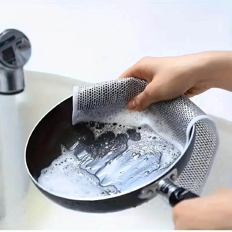 10 x Multifunctional Non Scratch Wire Dish Cloth Mesh Dishwashing Rag