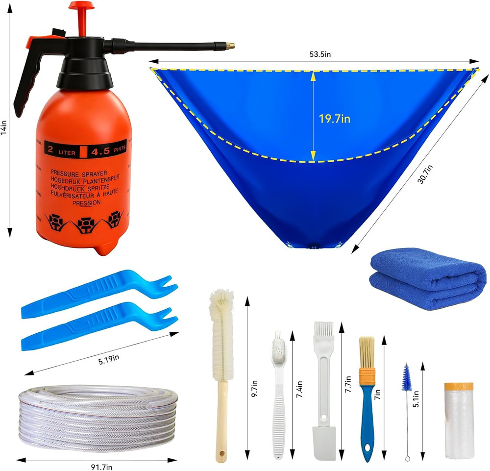Mini Split AC Cleaning Kit - 13-Piece Tool Set for Ductless Systems