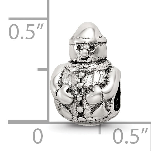 Silver Reflections Snowman Bead QRS296