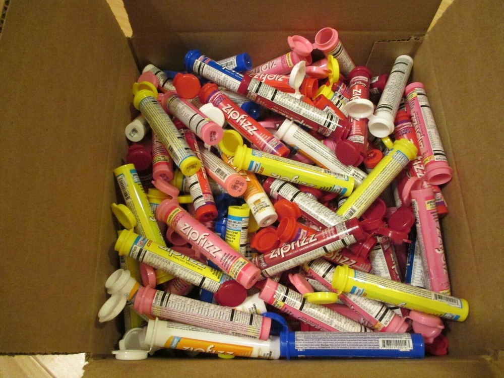 Zipfizz Empty Plastic Cylinder Tube Containers Colors Craft Project(Quantity 30)