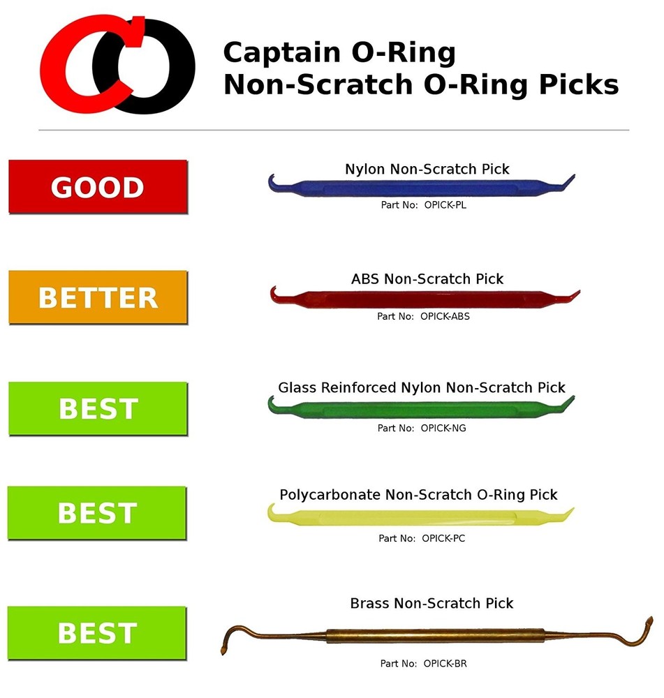 (10 Pack) Premium O-Ring Pick Tool - Polycarbonate (No Scratch) [P/N: OPICK-PC]