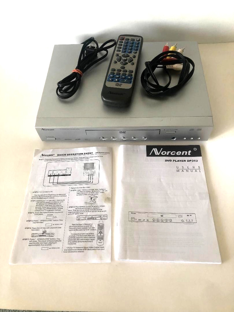Norcent Technologies DP313 DVD Player With Controller & Cables Tested Works