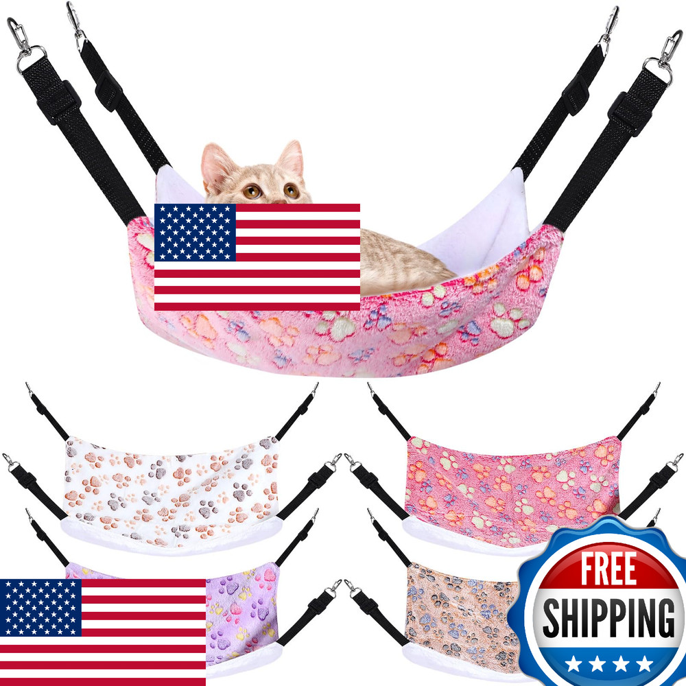 Geelin 4 Pcs Cat Hammock for Cage, Hanging Soft Pet Hammock Bed, Adjustable Stra