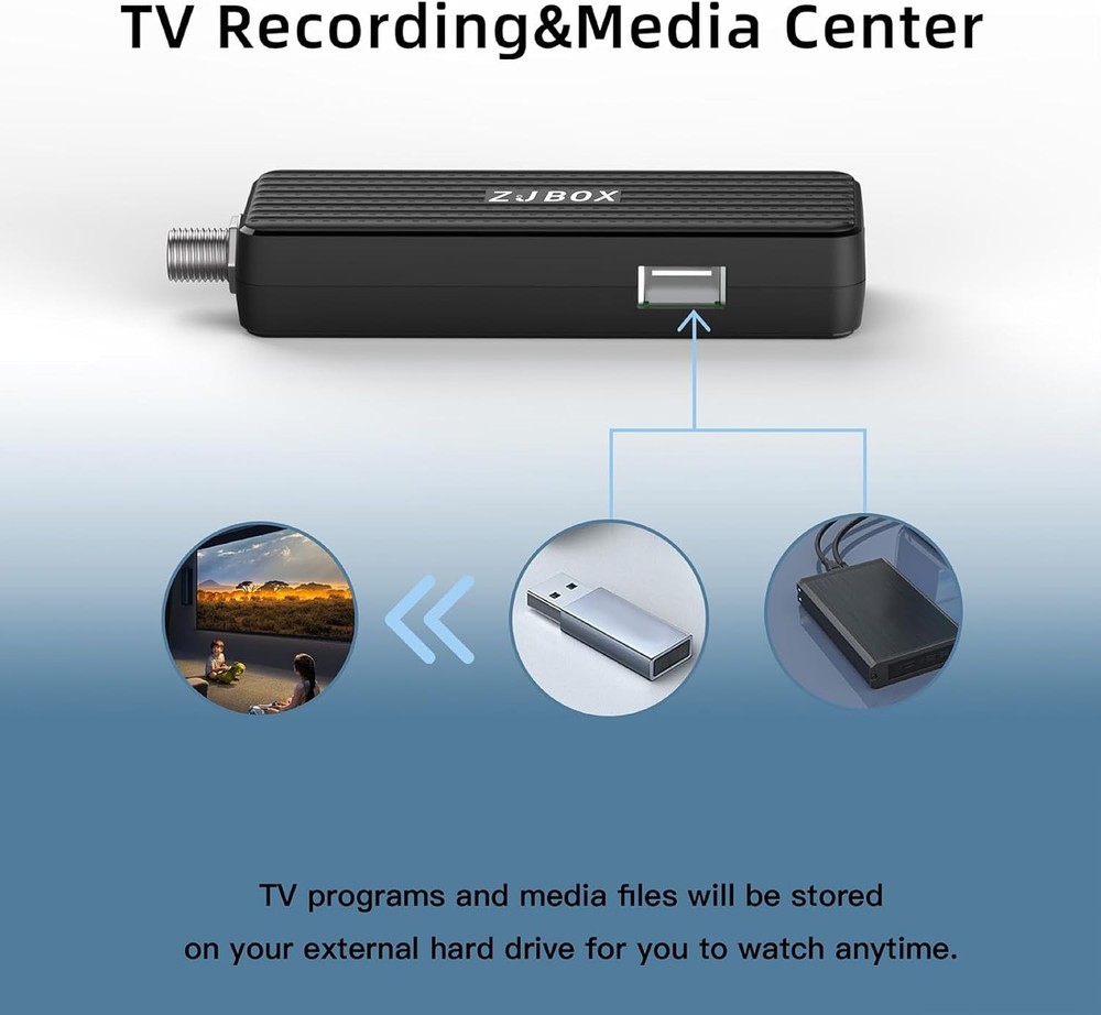 Compact Digital TV Tuner Box with Remote Control