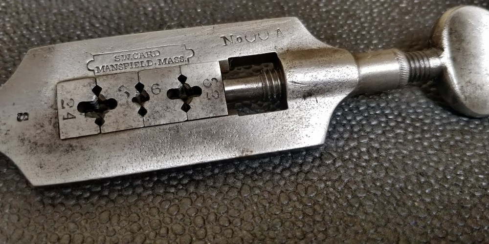 Antique S.W CARD Die Stock No. 00A ~ Threading tool Blacksmith use