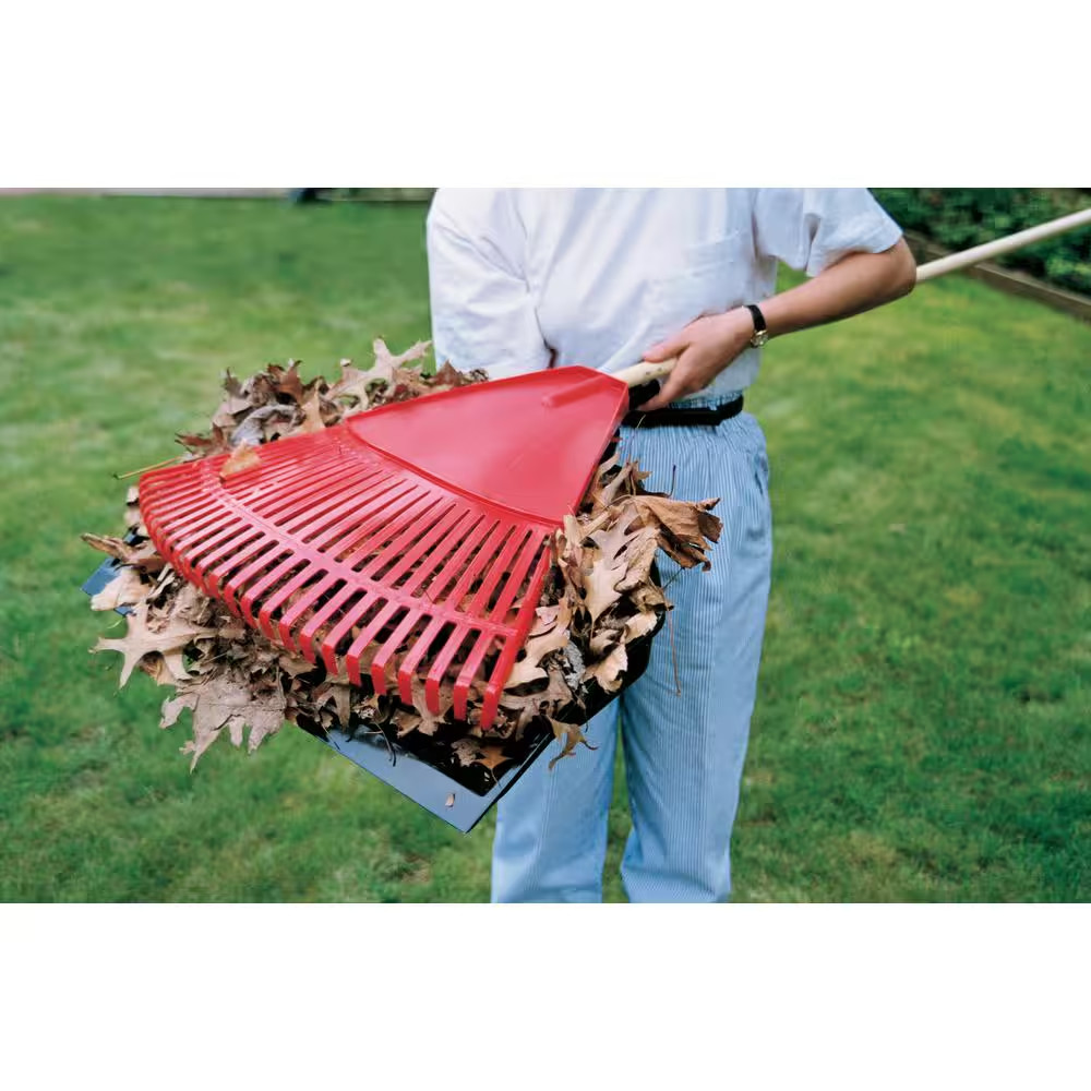 Cavex 24 In. Poly Leaf Rake with Snap-On 24 In. Extra Wide Leaf Pan