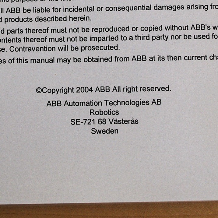 ABB 3HAC 021333-001 Product Manual, Reference Information Robot Controller