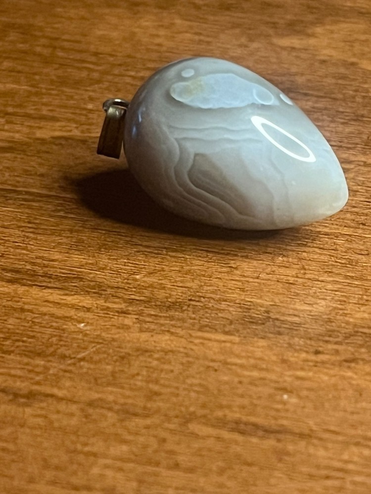 Gray Striped Botswana Agate Pendant