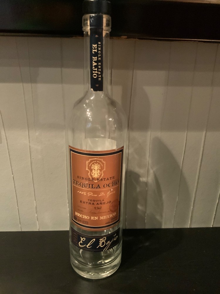 Tequila ocho extra anejo 2018 empty bottle 700 ml