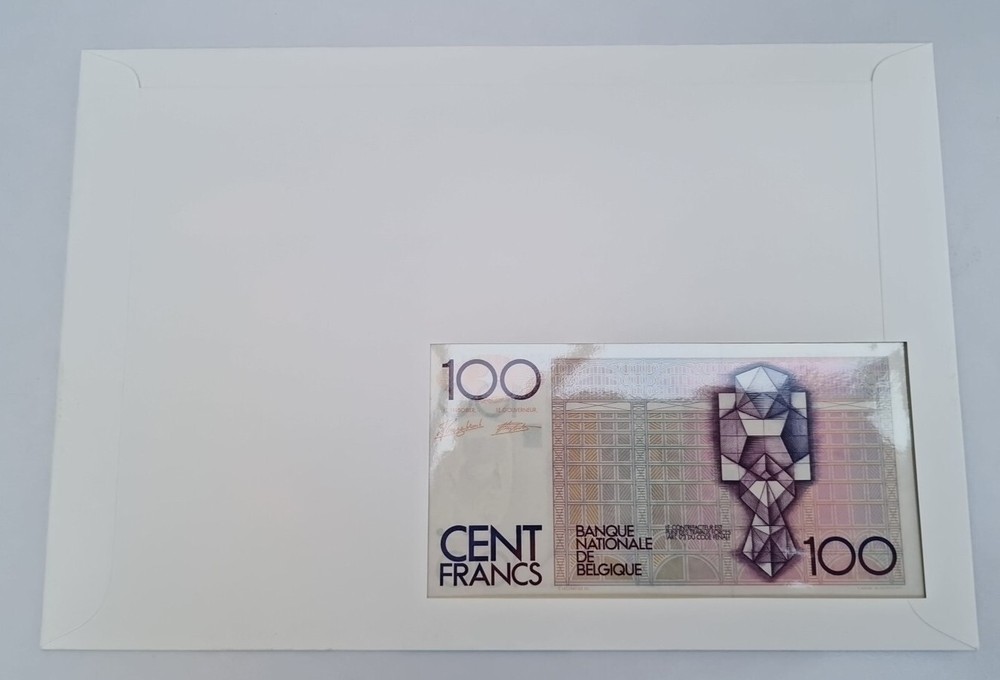 100 Frank Excellent Condition envelope Stamp BANKNOTE Belgium