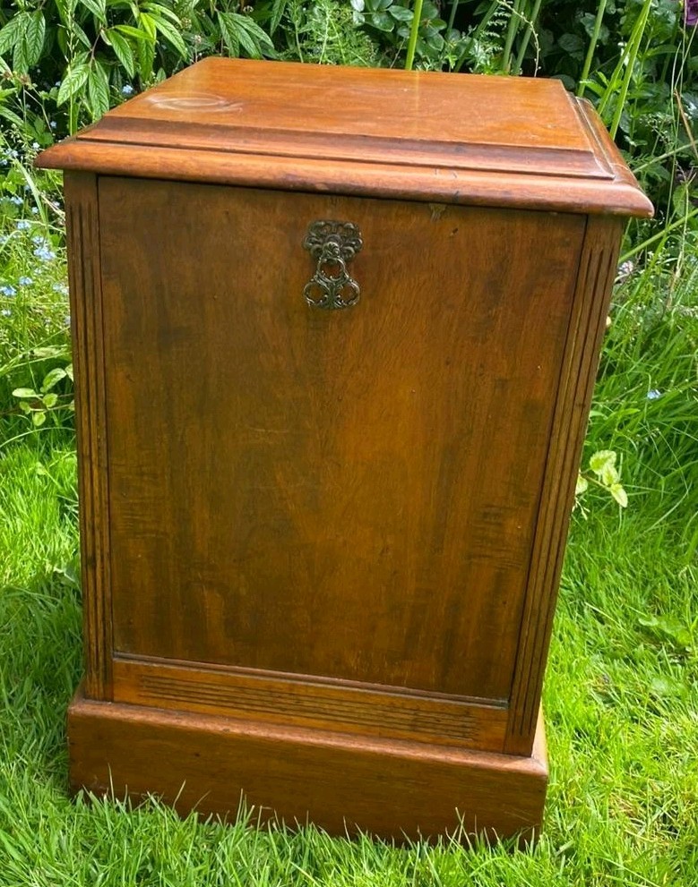 Antique Mahogany Coal Box Bucket Purdonium Bedside Table
