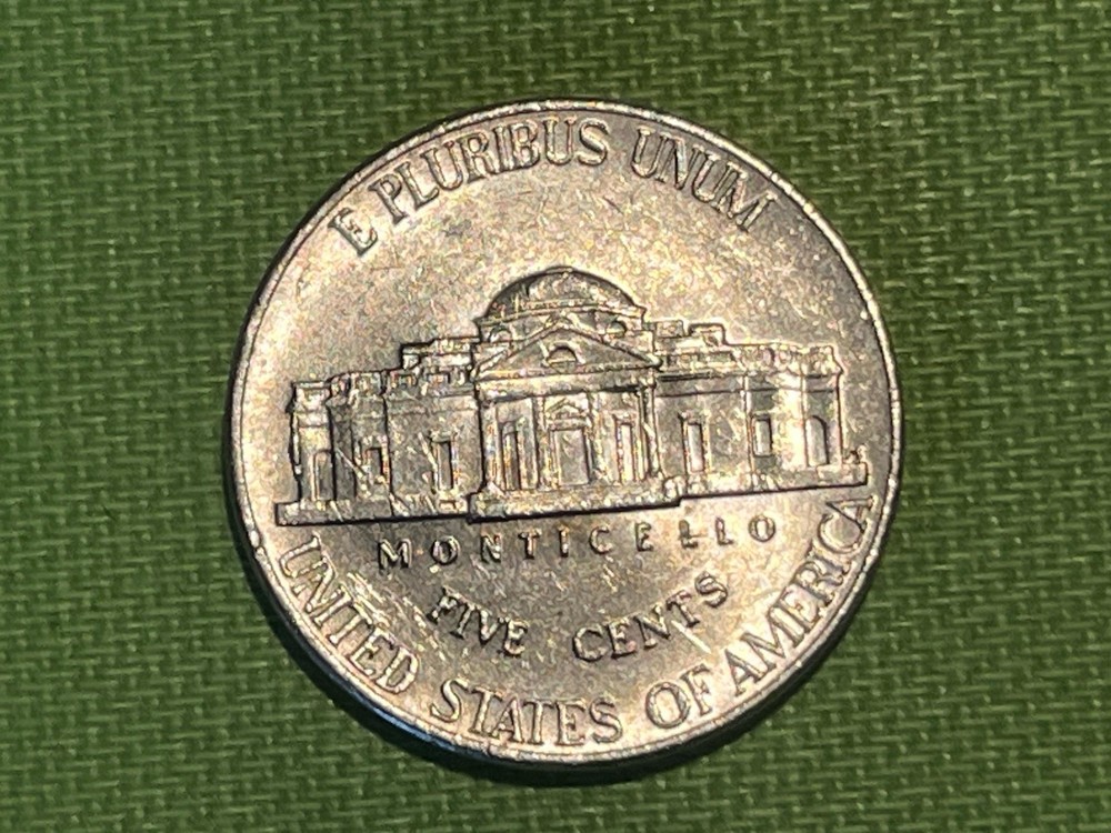 2008 P Jefferson Nickel -"Bee Hive" Die Chip Reverse