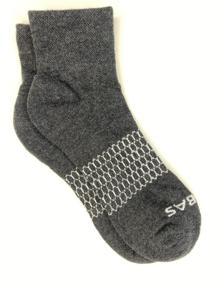 [3 Pack] Bombas Dark Charcoal Solid Pique Quarter Socks