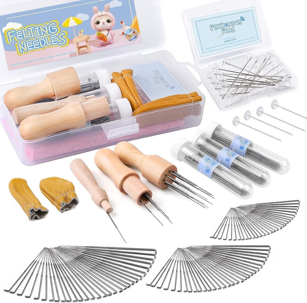 132 Pc Wool Felting Needles Kit - Multiple Sizes, Beginner to Professional