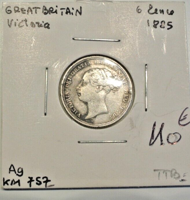 6 PENCE SILVER 1885  RARE
