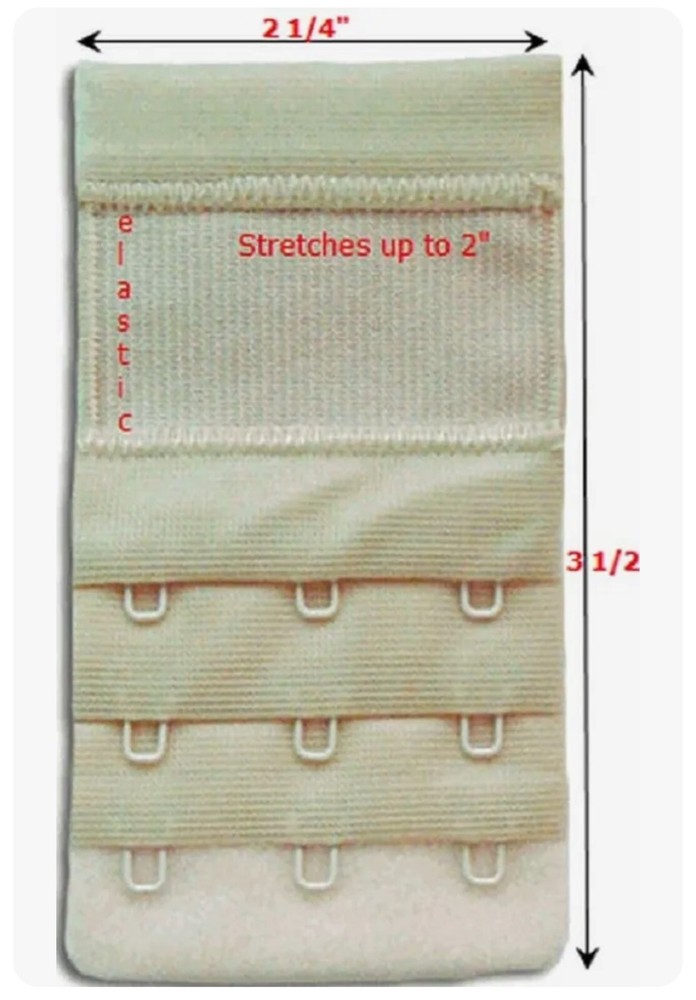 Set Of 6 Bra Extender 3 Hooks with Elastic 3 Rows 7023