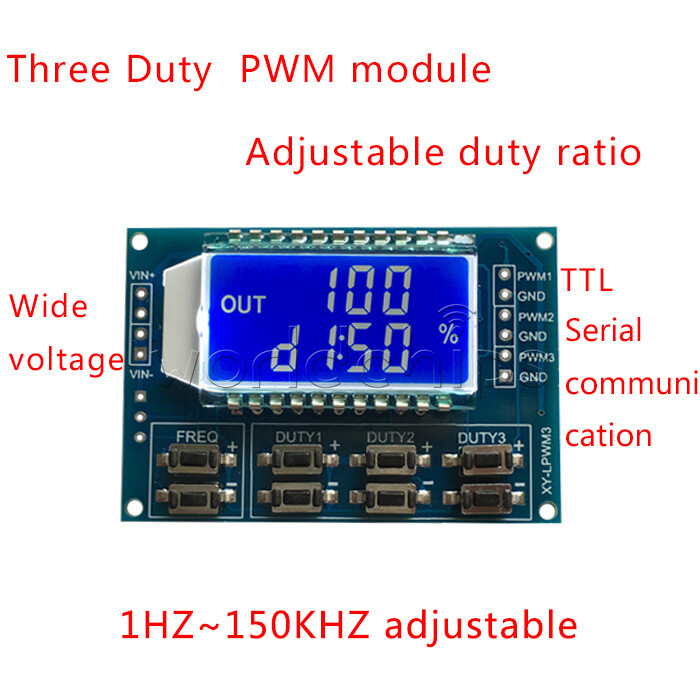 1-10x Signal Generator 3CH PWM Pulse Wave Frequency Duty Cycle Adjustable Module