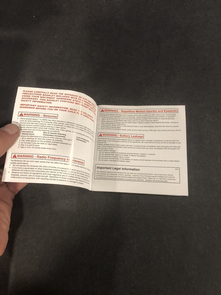 final fantasy iv ds manual only