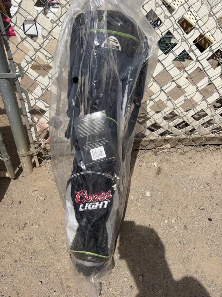 🔥COORS LIGHT 🍺 GOLF ⛳️ CADDY BAG CLUB STORAGE CARRY BACKPACK STAND cooling cup