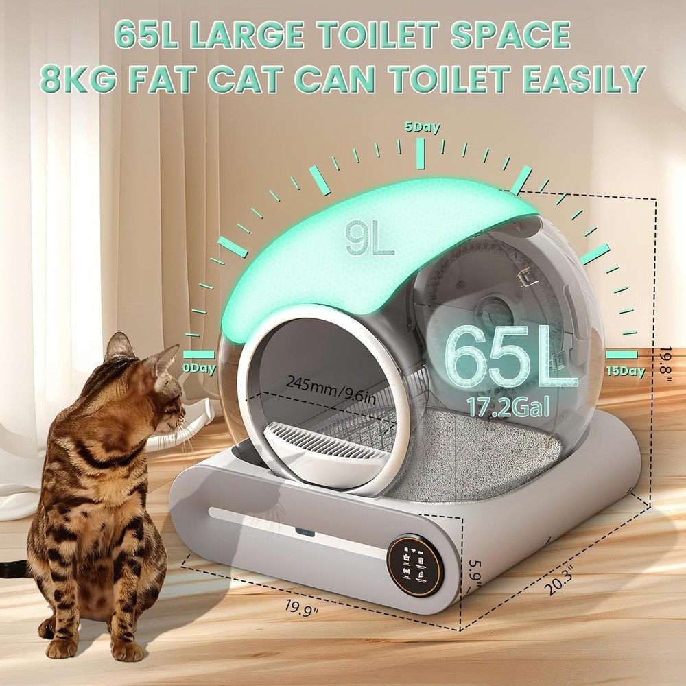 Self Cleaning Kitty Litter Box, App Control Extra Large Automatic Cat Litter Box