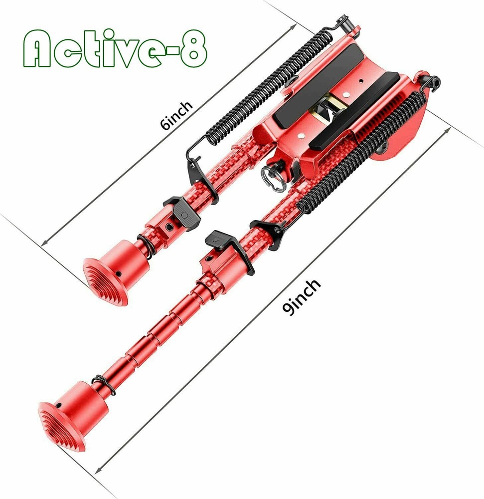 ACTIVE-8 6-9 Inches Rifle Bipod Adjustable Spring Return with Adapter