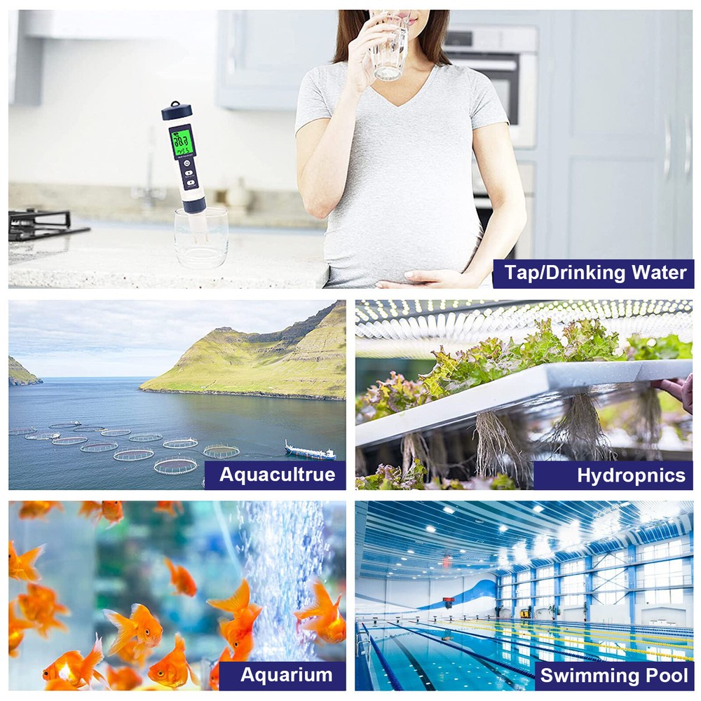 5in1 LCD Digital PH/TDS/EC/Salinity/Temperature Water Quality Meter Tester Tool