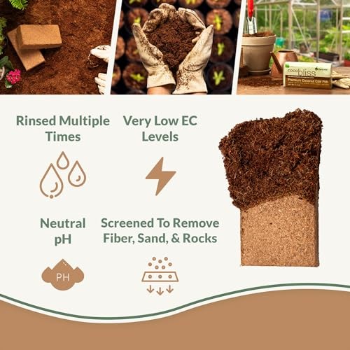Coco Coir 650gm Bricks (5-Pack) - Organic Coco Coir Coco Coir 650gm (5 Bricks)