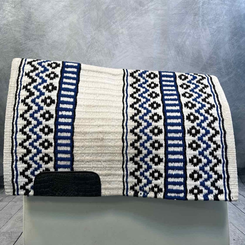 White & Blue Western Show Blanket