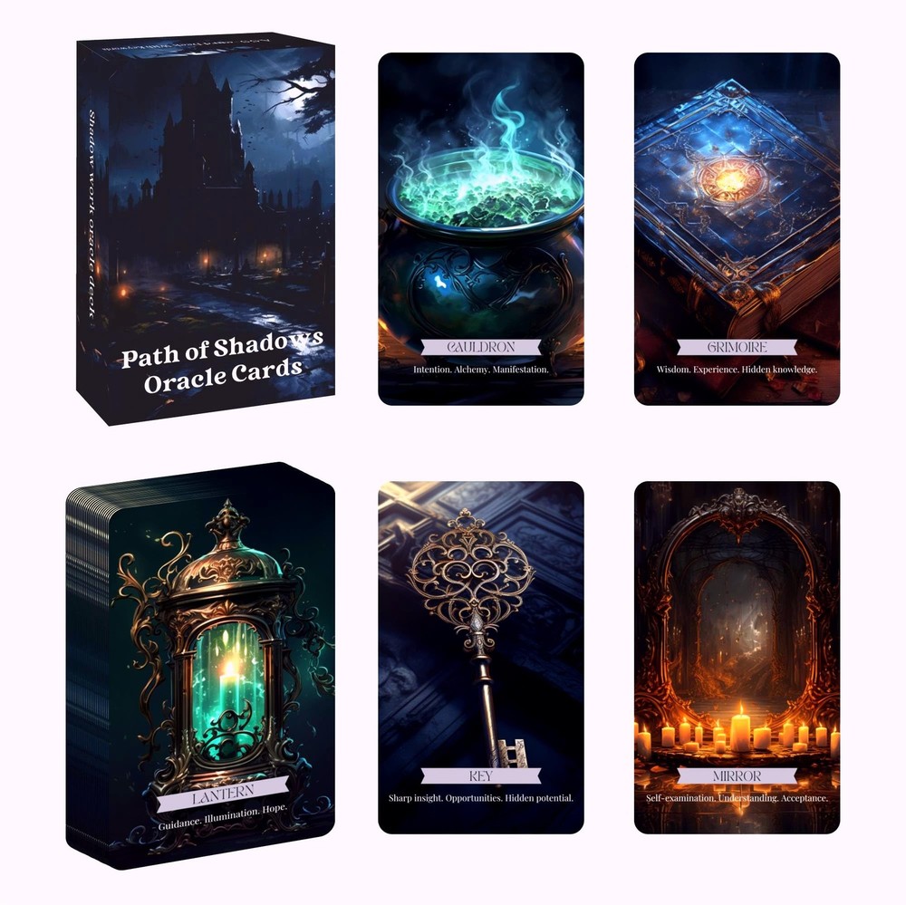 Path of Shadows Oracle Cards, Shadow Deck, Messages Medium, Black
