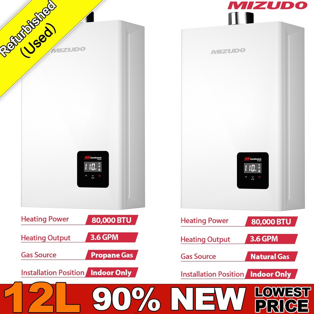 3.6 GPM 80,000 BTU Tankless Water Heater Propane/Natural Gas Indoor Instant Hot