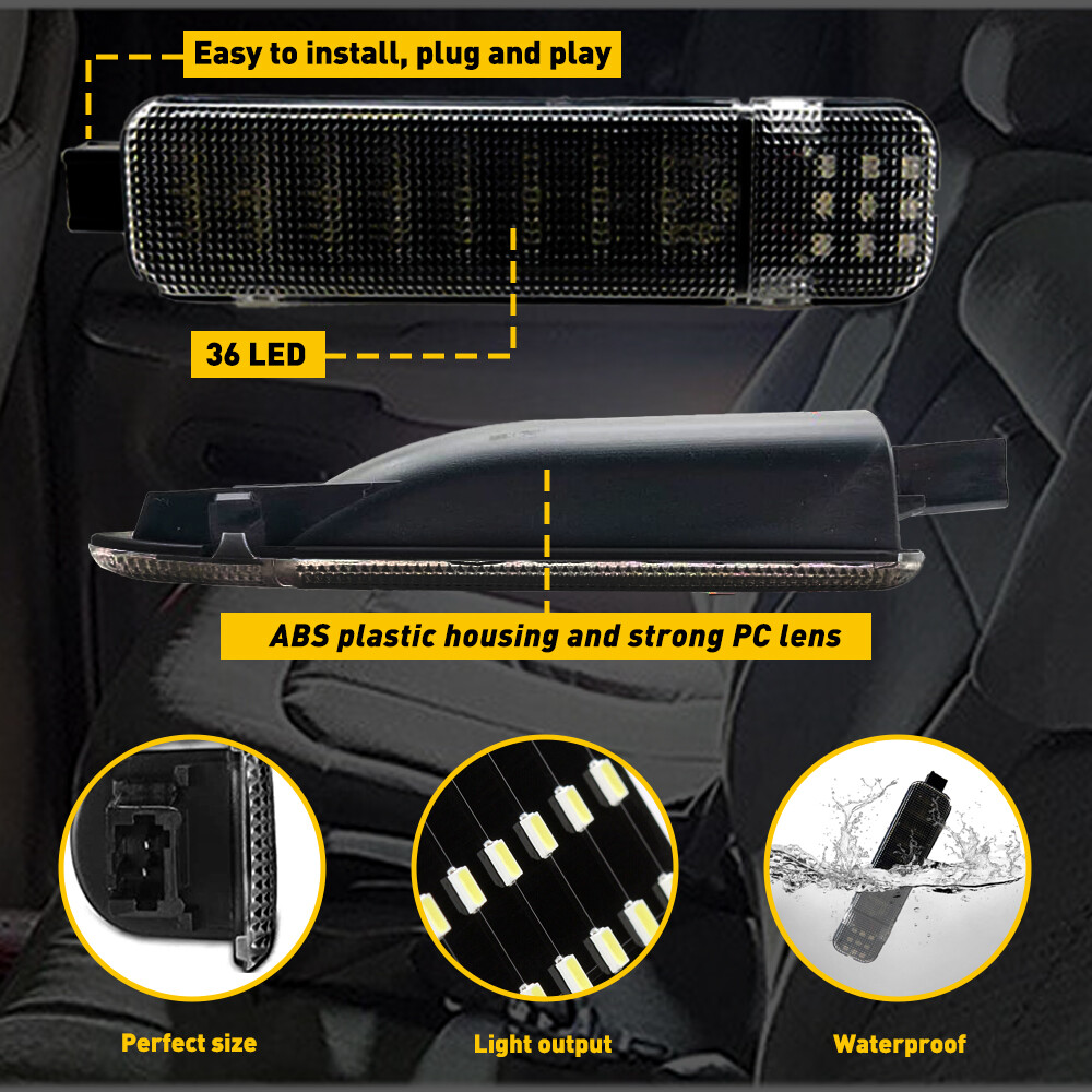 Smoked White Interior Door Panel Courtesy LED Lights For Silverado Sierra 1500