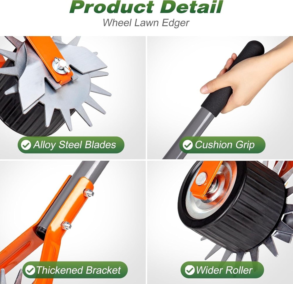 High-Strength Rotary Edger 69.7 Inch with Adjustable Handle for Perfect Borders