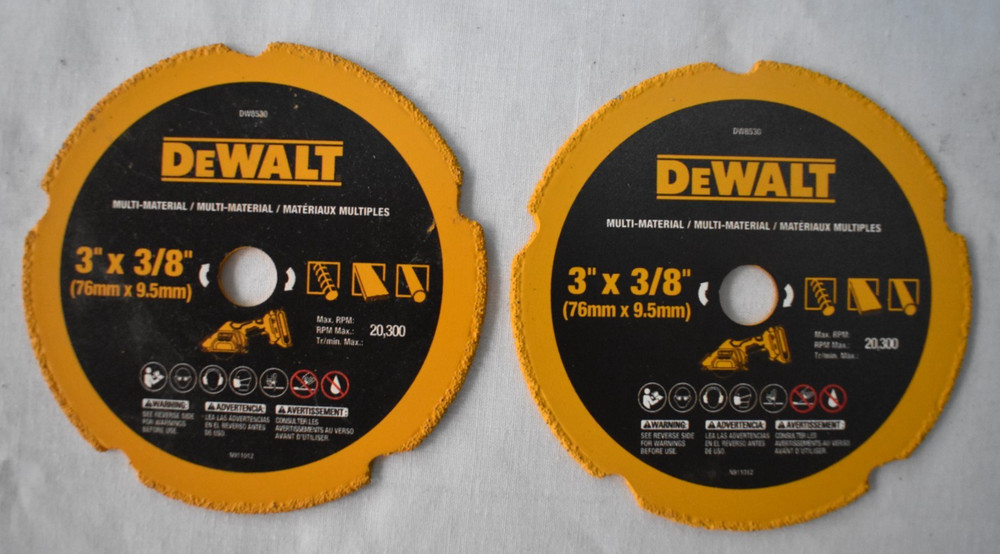 2 Pack Dewalt 3" In. x 3/8" Arbor Diamond Cut-Off Wheel Multi Material DW8530