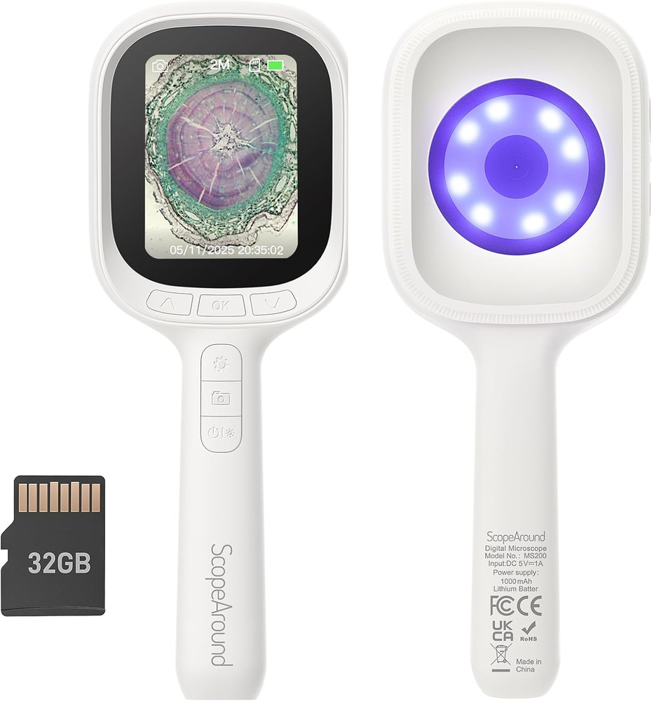 Digital Microscope, Autofocus Handheld Microscope, Magnifier with 2.8" IPS Scree