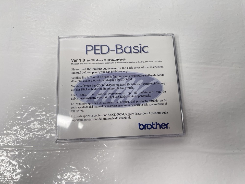 BROTHER PED-Basic Embroidery Design Software Version 1.0 CD-ROM ONLY NEW