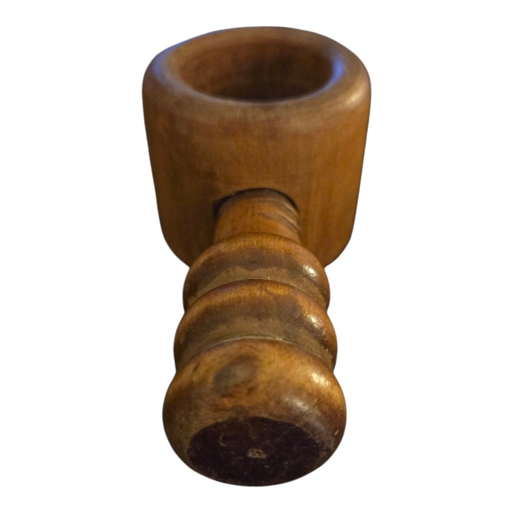 Vintage Wooden Corkscrew Style Walnut Nutcracker