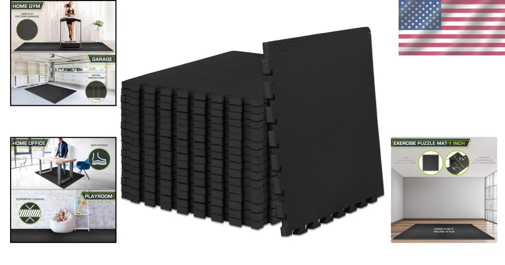 EVA Foam Interlocking Tiles, 24"x24", 3-Pack=