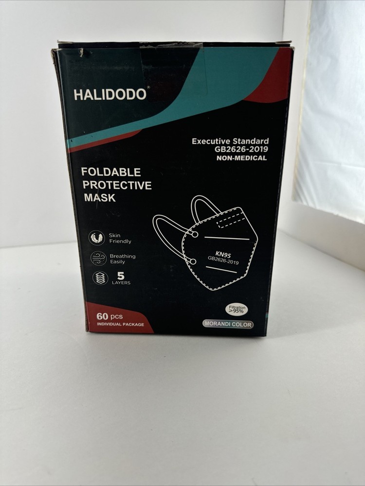 New Halidodo Foldable 5 Layer  protective Mask Sensitive Skin Friendly 60 Count